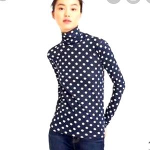 J Crew Navy Polka Dot Tissue Turtleneck XXS
